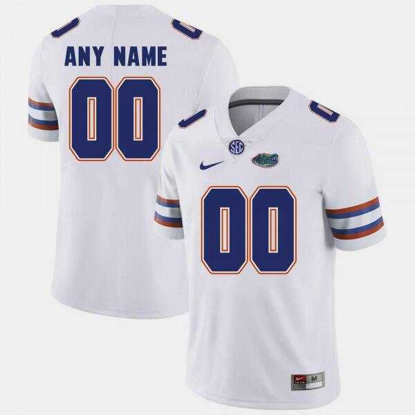 Mens Florida Gators Customized White Jersey->customized ncaa jersey->Custom Jersey